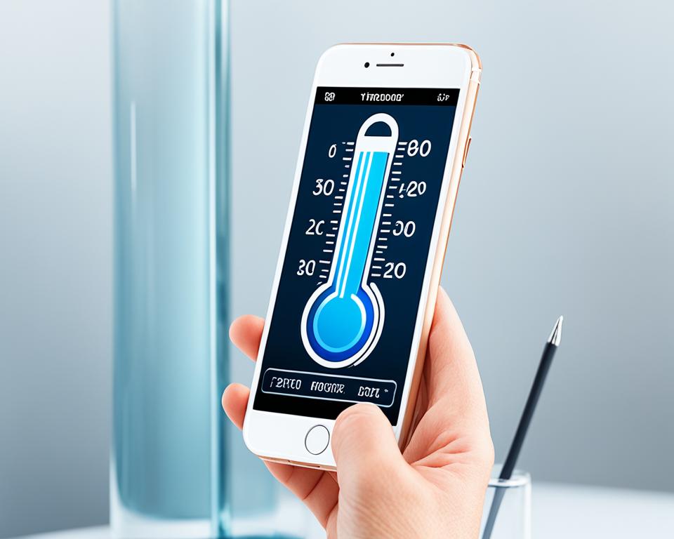 app simulador "Termômetro interno preciso"