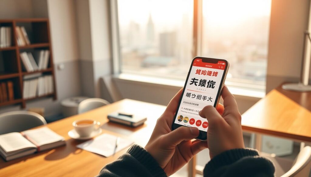 aula de mandarim no celular