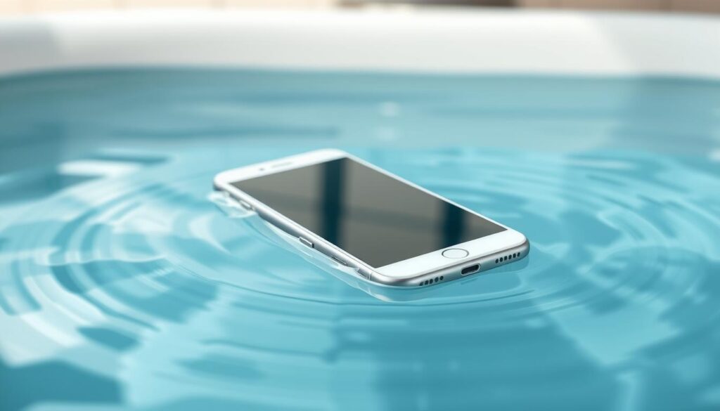 iPhone na água