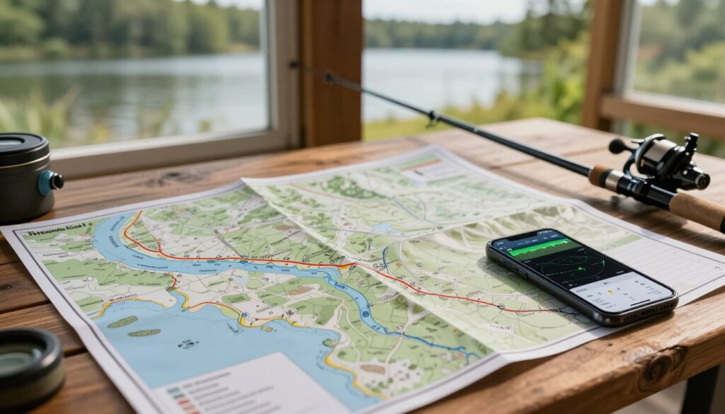 mapas detalhados de pesca