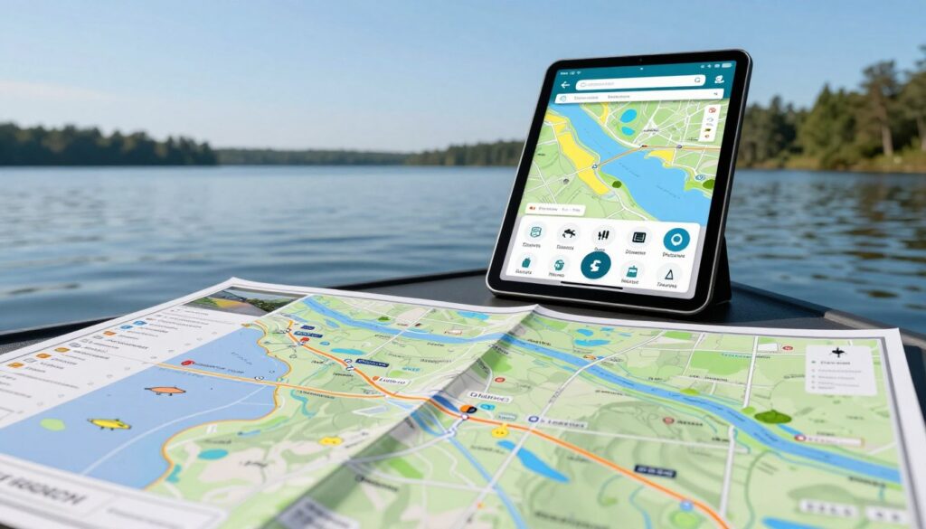 mapas de pesca com GPS