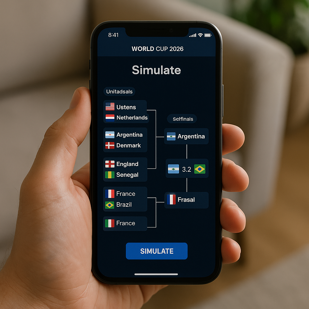 Aplicativo que simula partidas da Copa do Mundo 2026